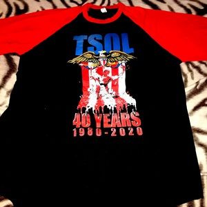 TSOL 40th anniversary tour super rare baseball three quarter length t-shirt XL